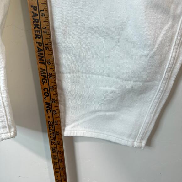 AYR Women's The Beat Jeans Barrel Leg Crop White Size 30 - Picture 12 of 13